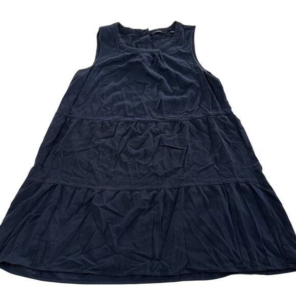 Vero Moda Dress Womens 12 Blue Tiered Helen Milo Mini Linen Blend - Picture 3 of 11
